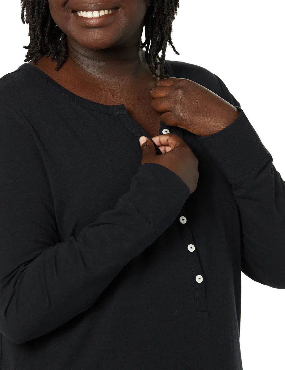 Amazon Essentials Donna Camicia da Notte Premaman e per Allattamento