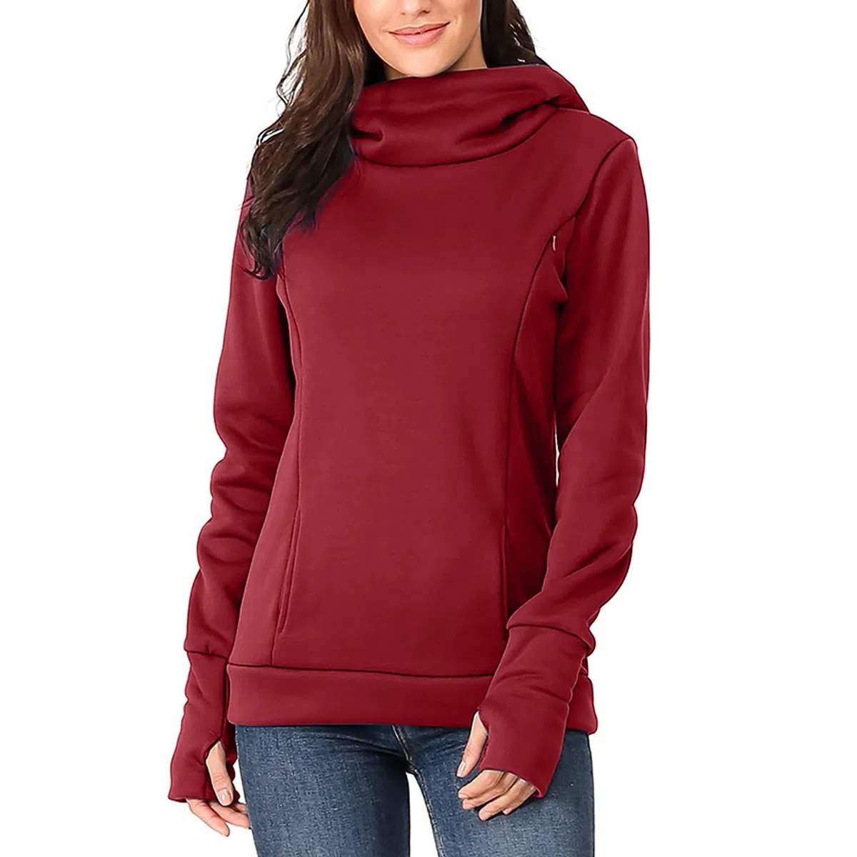 Generisch Maglione premaman da donna con maniche lunghe e cappuccio per l'allattamento, felpe e tessuti gravidanza vestito invernale