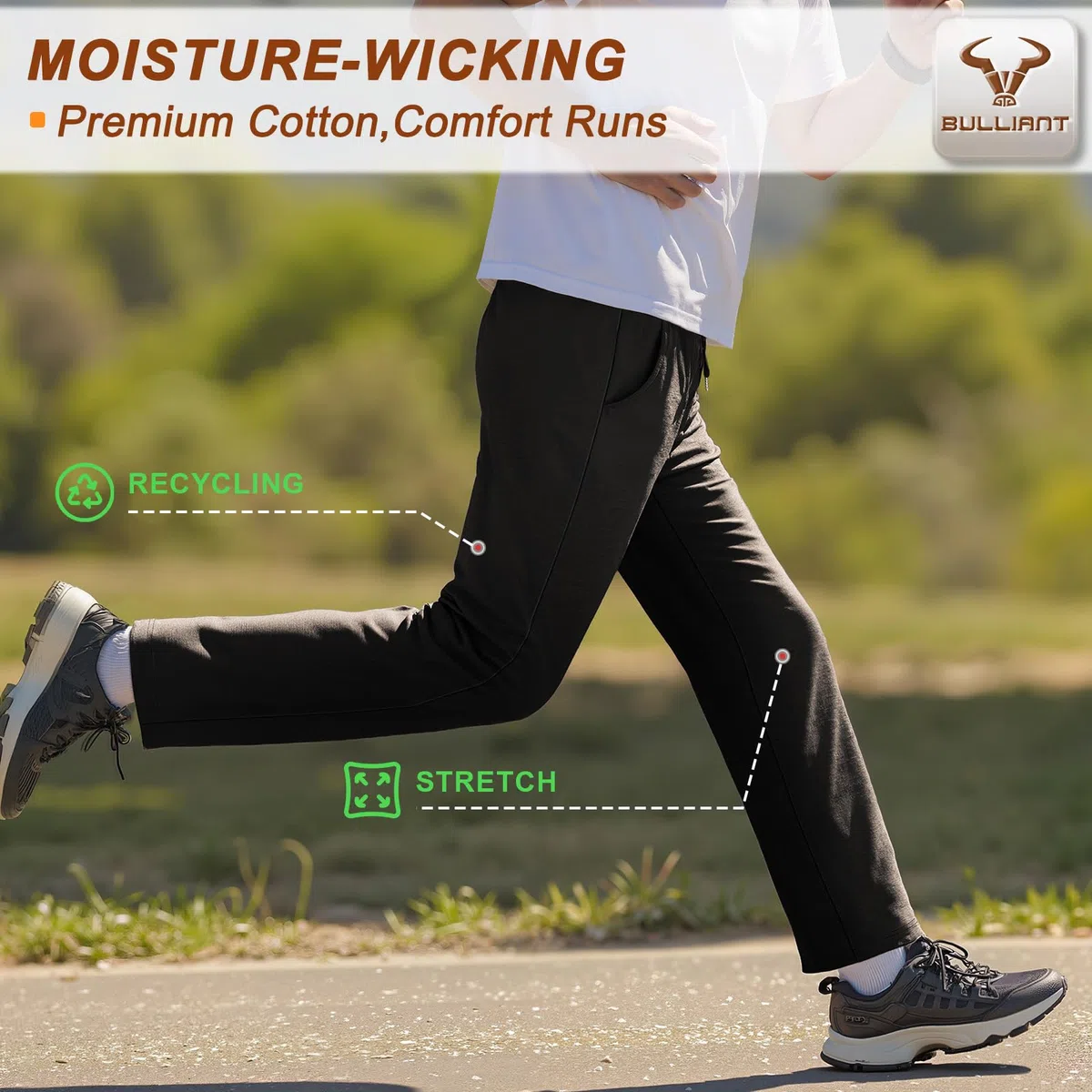 BULLIANT Pantaloni Jogging Uomo, Pantaloni Sportivi Uomo Lunghi ine,Tuta da Ginnastica Jogger per Allenamento Casual