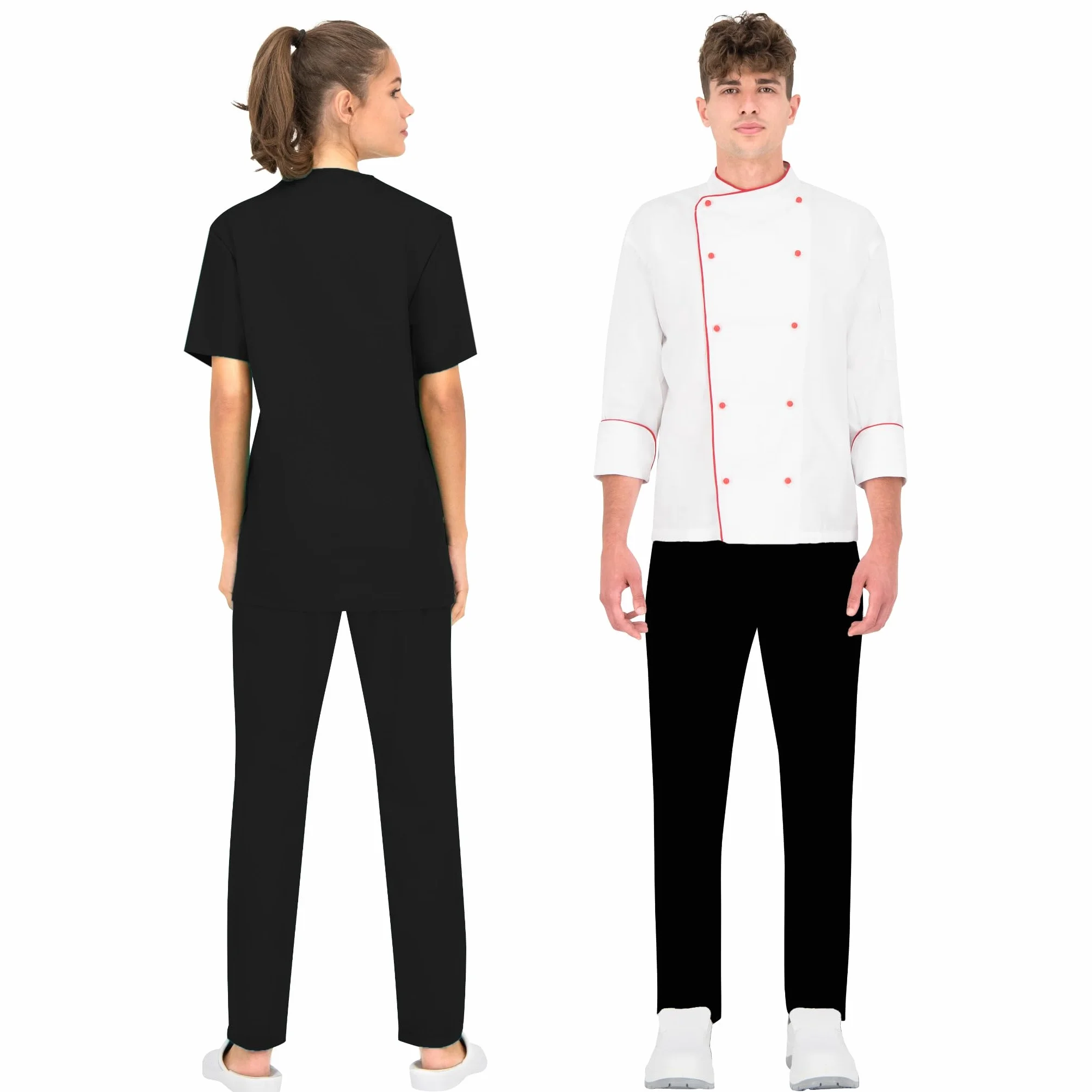 PALLTEX Carlo Pantaloni da Cuoco Uomo Con Coulisse e Taglia Elastica EN 1368
