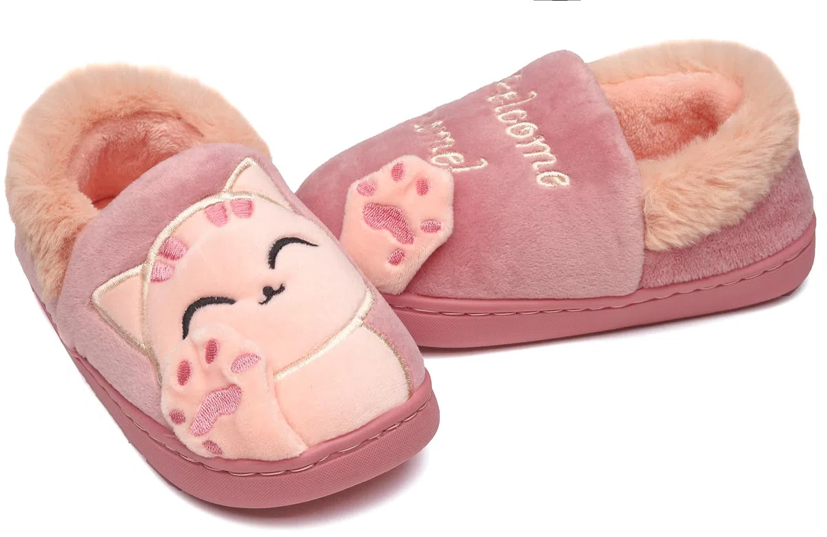 Pantofole per Unisex - Bambini e Adulto Ragazze Inverno Pantofole Scarpe Ragazzi Ciabatte Chiuse Donna Uomo Caldo Peluche Pantofola a Casa