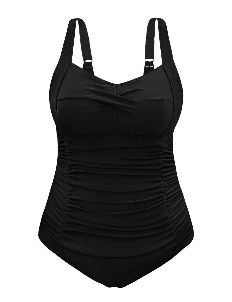 Costume Intero Donna Taglie Forti Controllo Addominale Costumi da Bagno Push Up Imbottito Reggiseno Swimsuit Piscina Stampe di Moda L-4XL