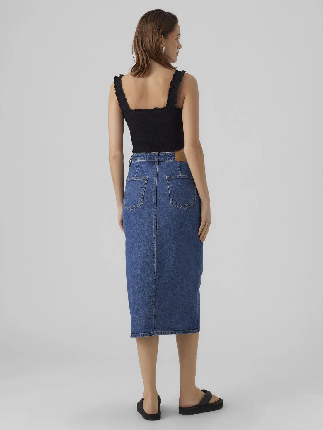 VERO MODA Denim Skirt VMVERI High Waist Midi Skirt