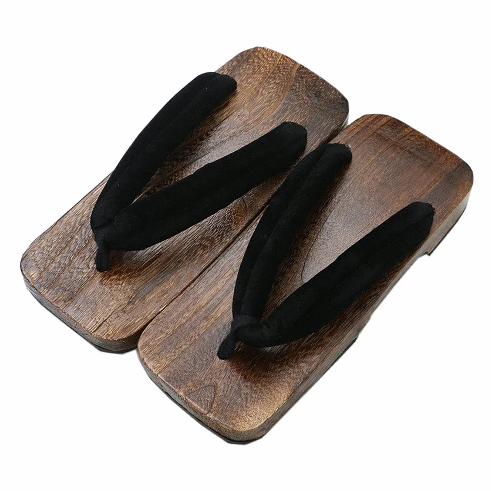 Zoccoli in Legno da Uomo, Sandali Geta Giapponesi, Pantofole Tradizionali con Suola Larga, Flip Flops