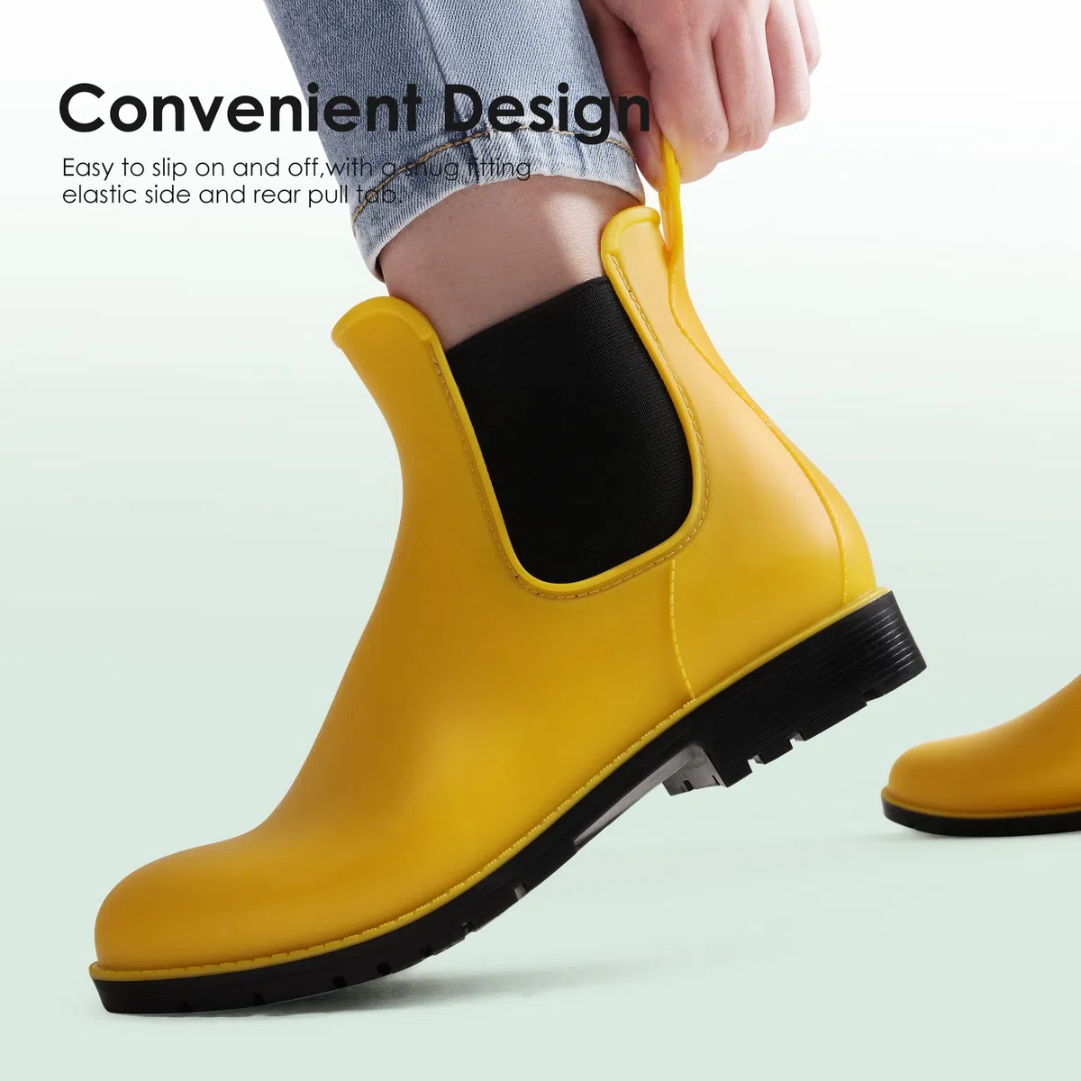 DREAM PAIRS Stivali da Pioggia Donna Chelsea Wellington Rain boots Impermeabili Stivaletti Elastico Outdoor Ankle Boot