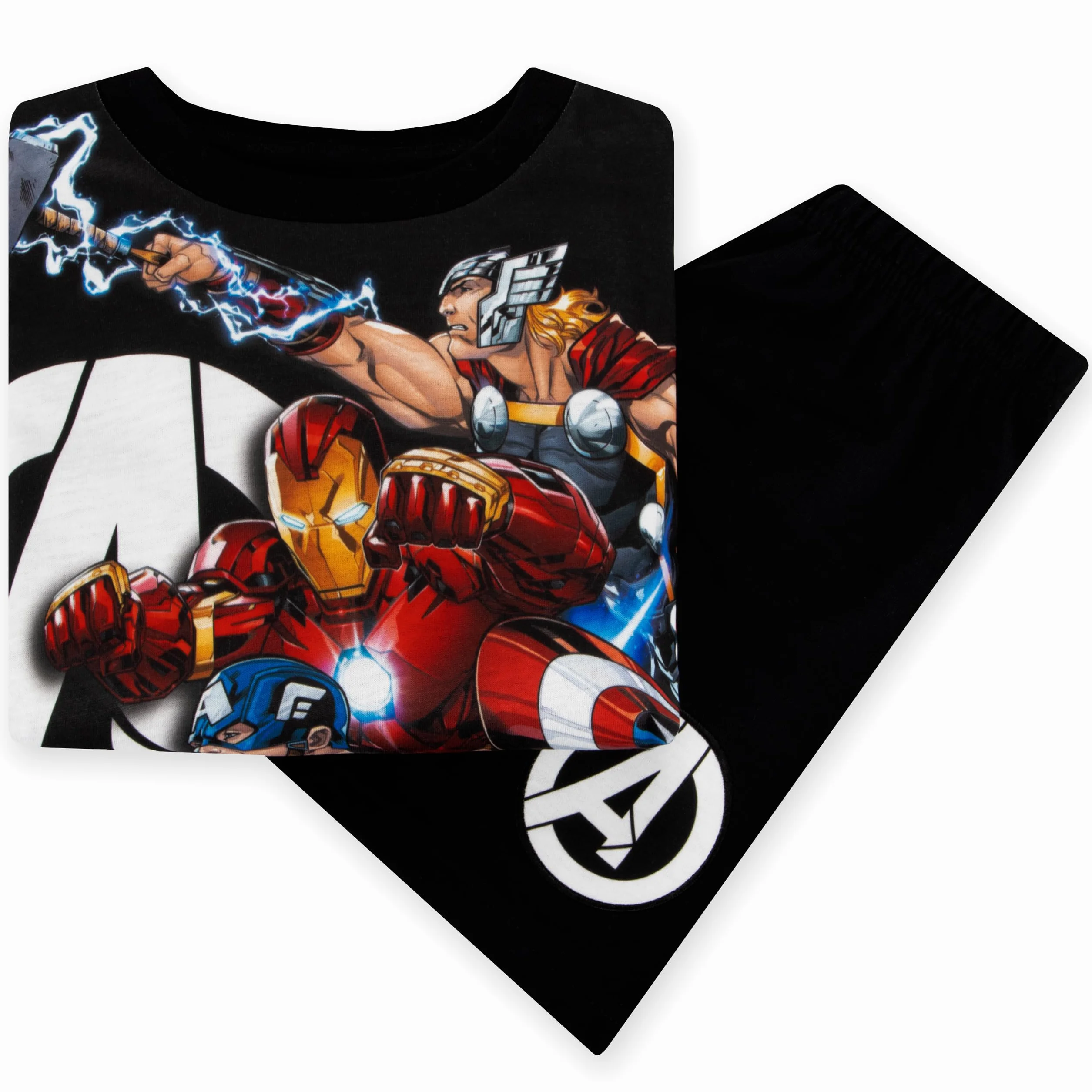 Marvel Pigiama Avengers, Pigiama Estivo per Bambino con Thor, Captain America, Hulk E Iron Man, Completo da Notte Corto per Bambini