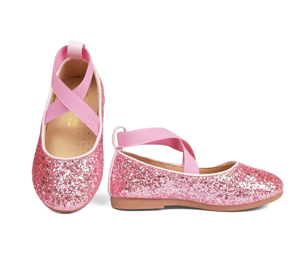 Scarpe Principessa per Ragazza Bambina Bimba, Scarpe Ballerine con Paillettes Eleganti per Cerimonia Festa