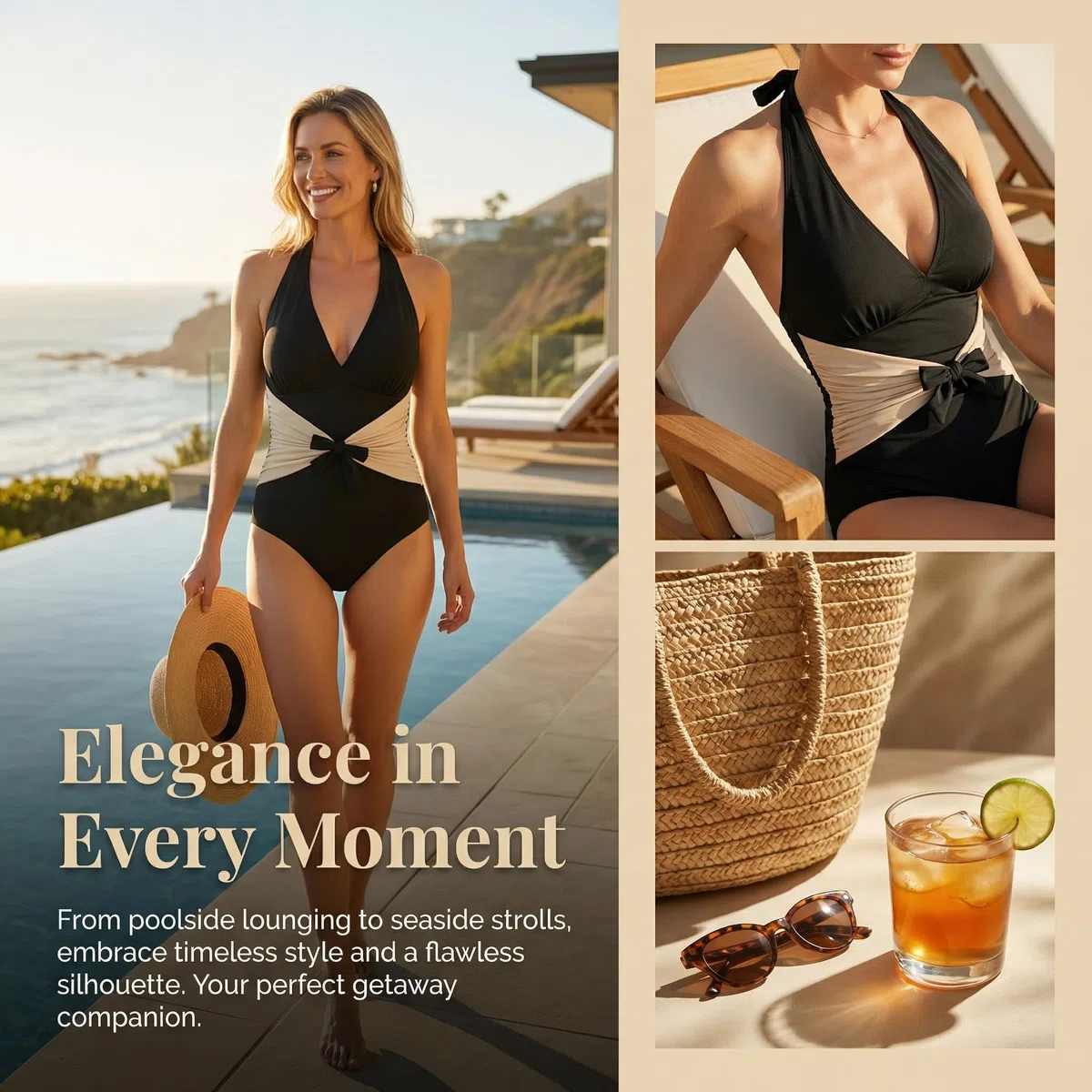 Costume Intero Donna Halter Monokini Costume Contenitivo Vita Alta One Piece Tankini Body Modellante Mare Elegante Bikiniset No Segno Abbronzatura Costumi Interi Curvy