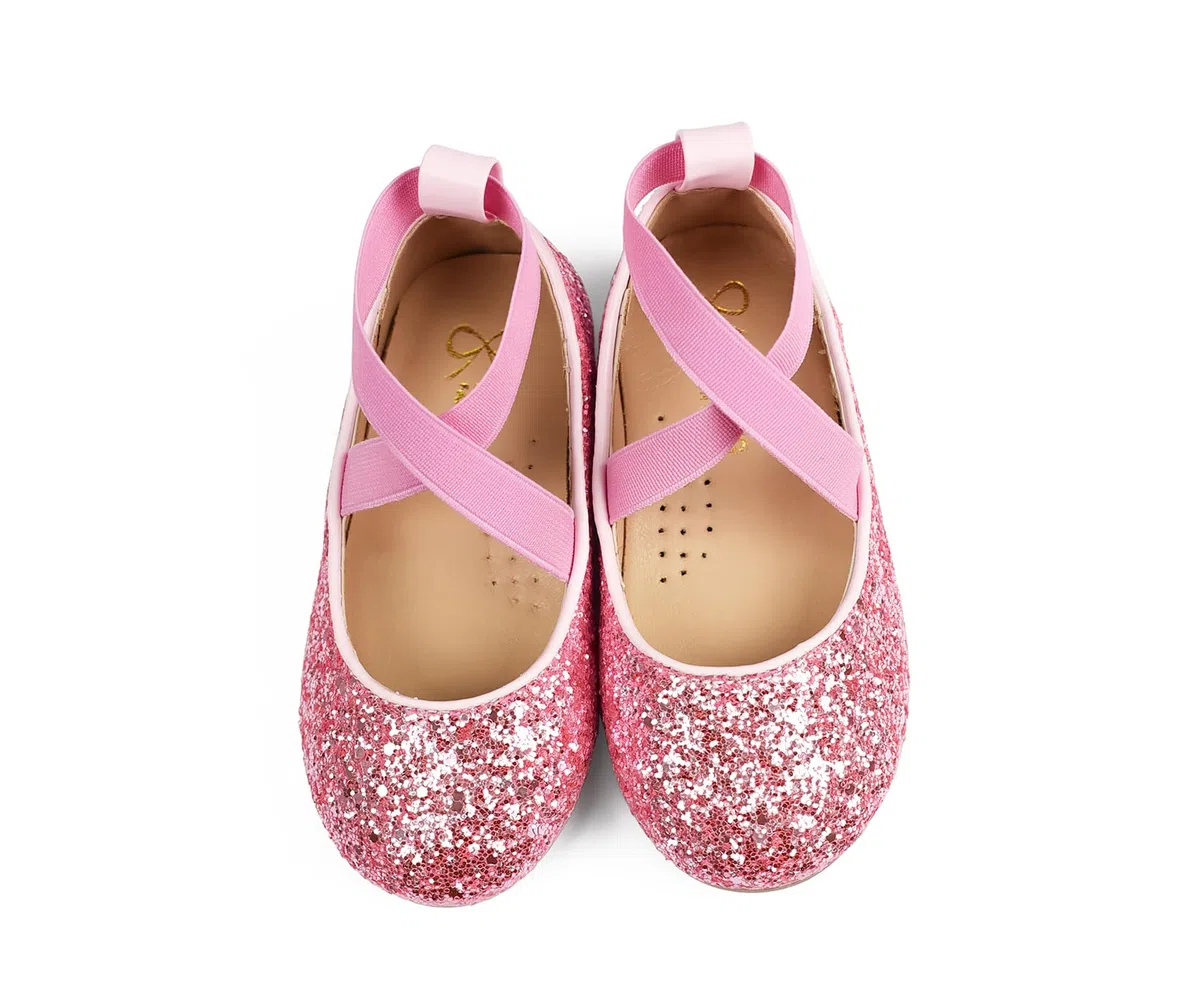 Scarpe Principessa per Ragazza Bambina Bimba, Scarpe Ballerine con Paillettes Eleganti per Cerimonia Festa