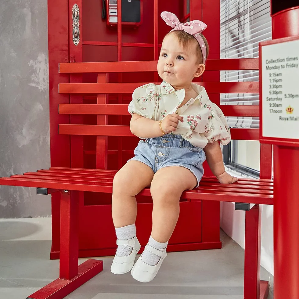 MASOCIO Scarpine Neonata in Morbida Pelle Scarpe Bambino Primi Passi con Suole Morbide Scarpette Antiscivolo per Bimba 0-18 Mesi