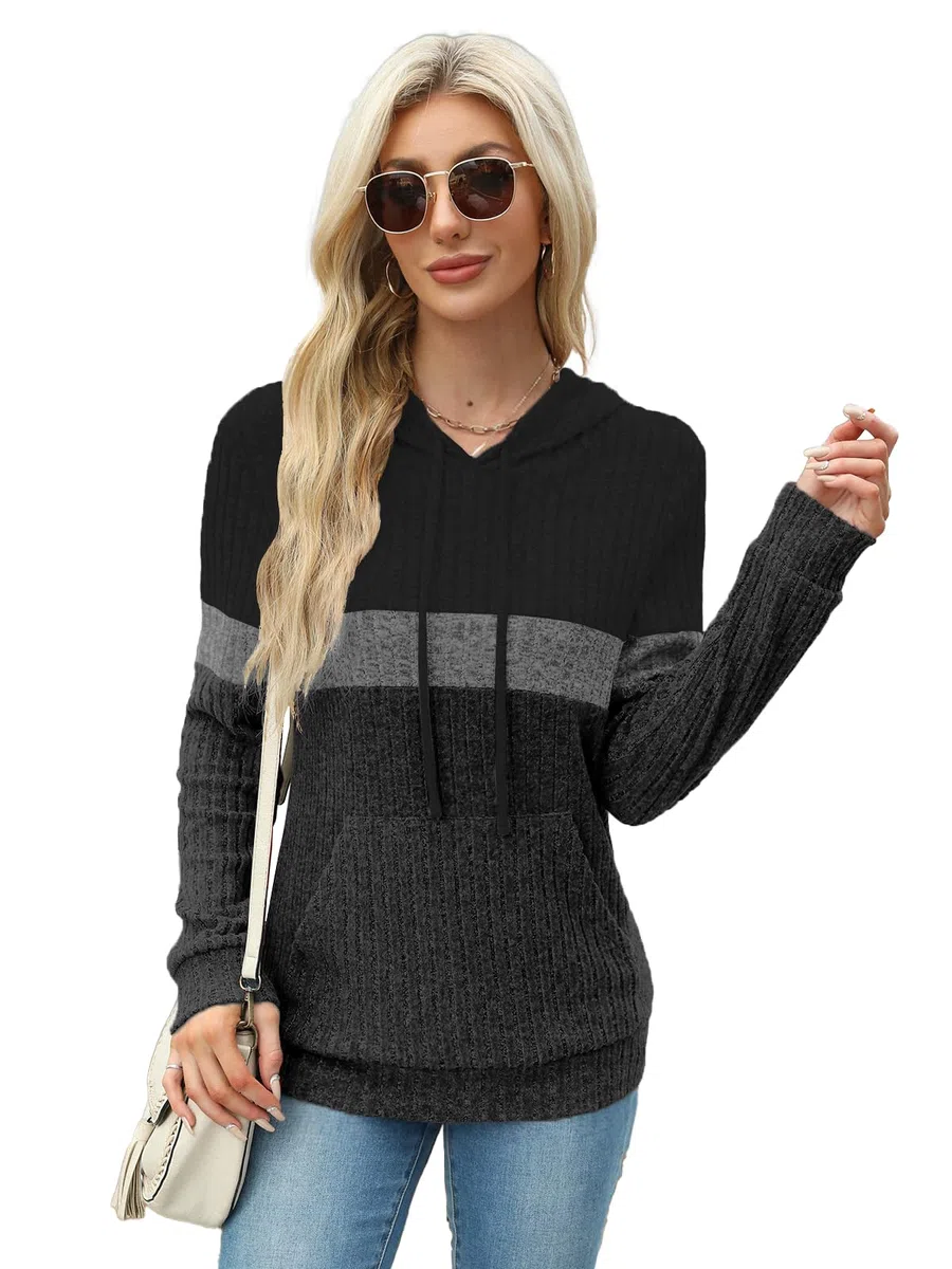 DUOEASE Felpe Donna con Cappuccio Casual Elegant Maglia Donna con Tasche Autunno Invernale Maniche Lunghe Top