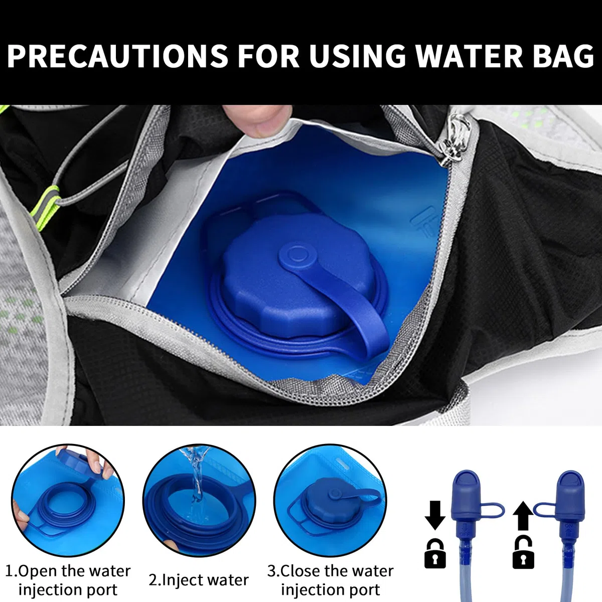 Gilet da corsa per donne e uomini, leggero, con sacca d'acqua da 2 l, per escursionismo, corsa, jogging, ciclismo, corsa, maratona, nero