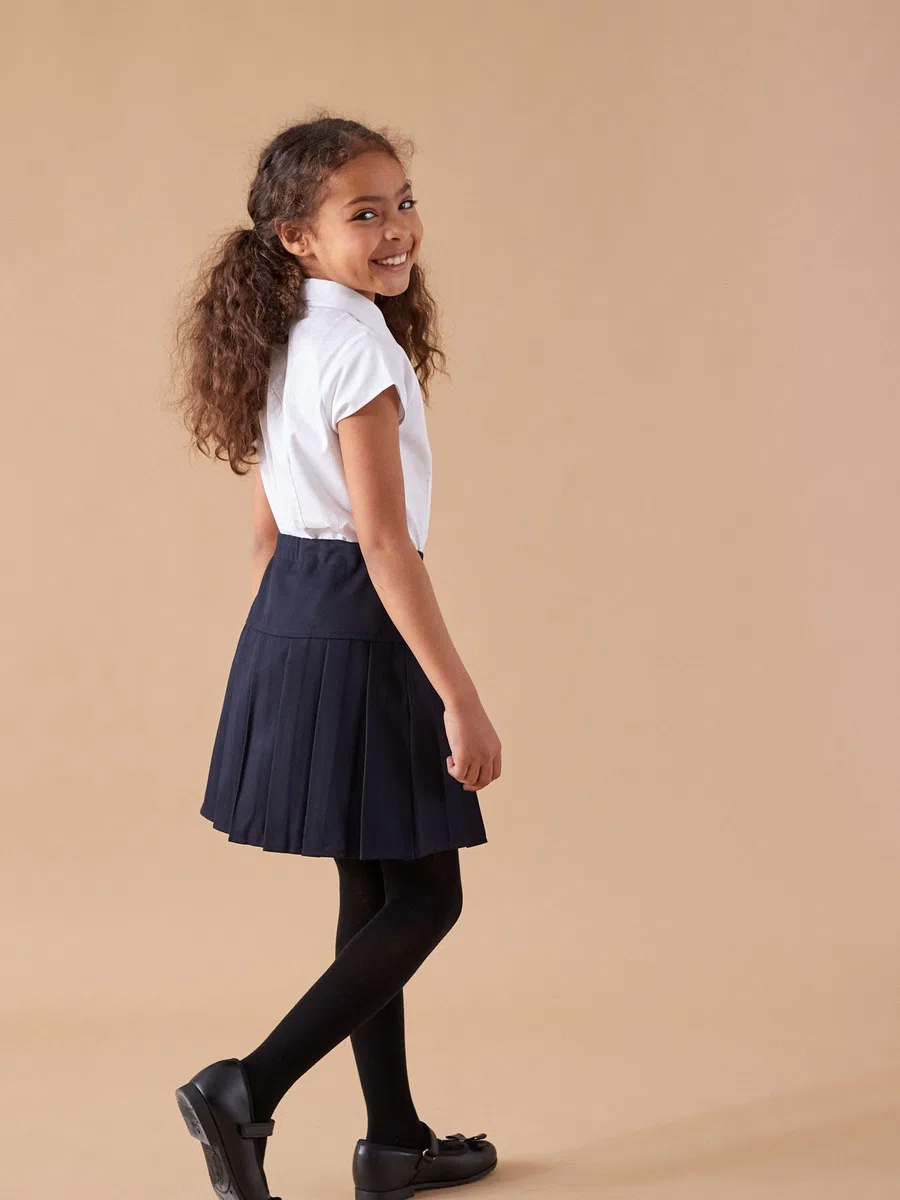 NEXT Ragazza Confezione da 2 gonne a Pieghe per la Scuola con Vita Regular