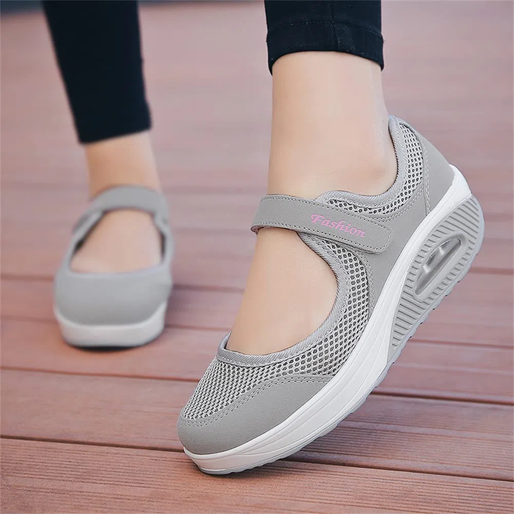 Scarpe Ortopediche Slip on Breathe Cuscino d'Aria in Rete Scarpe da Passeggio Donna Casuale Sneakers alla Moda Mocassini con Zeppa Comfort