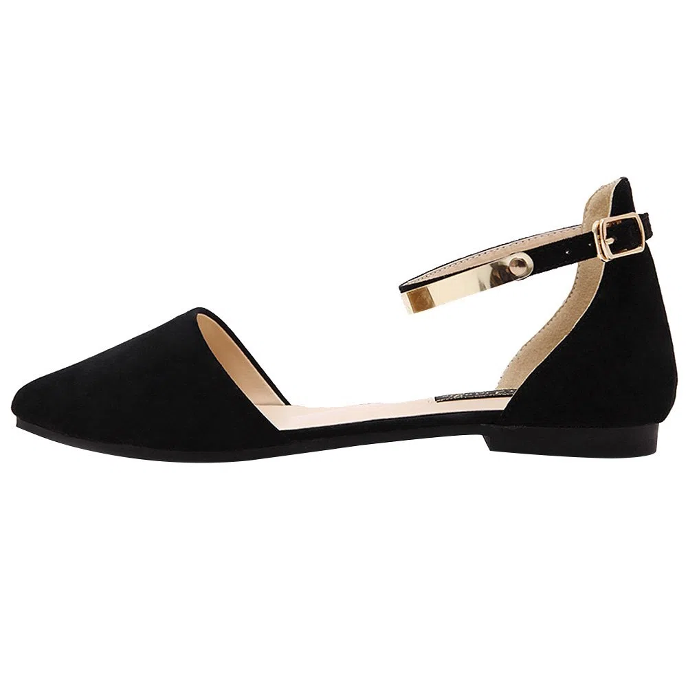 Donna Punta Velluto Ballerine Elegante D'Orsay Pumps Piatto Scarpe da Sera