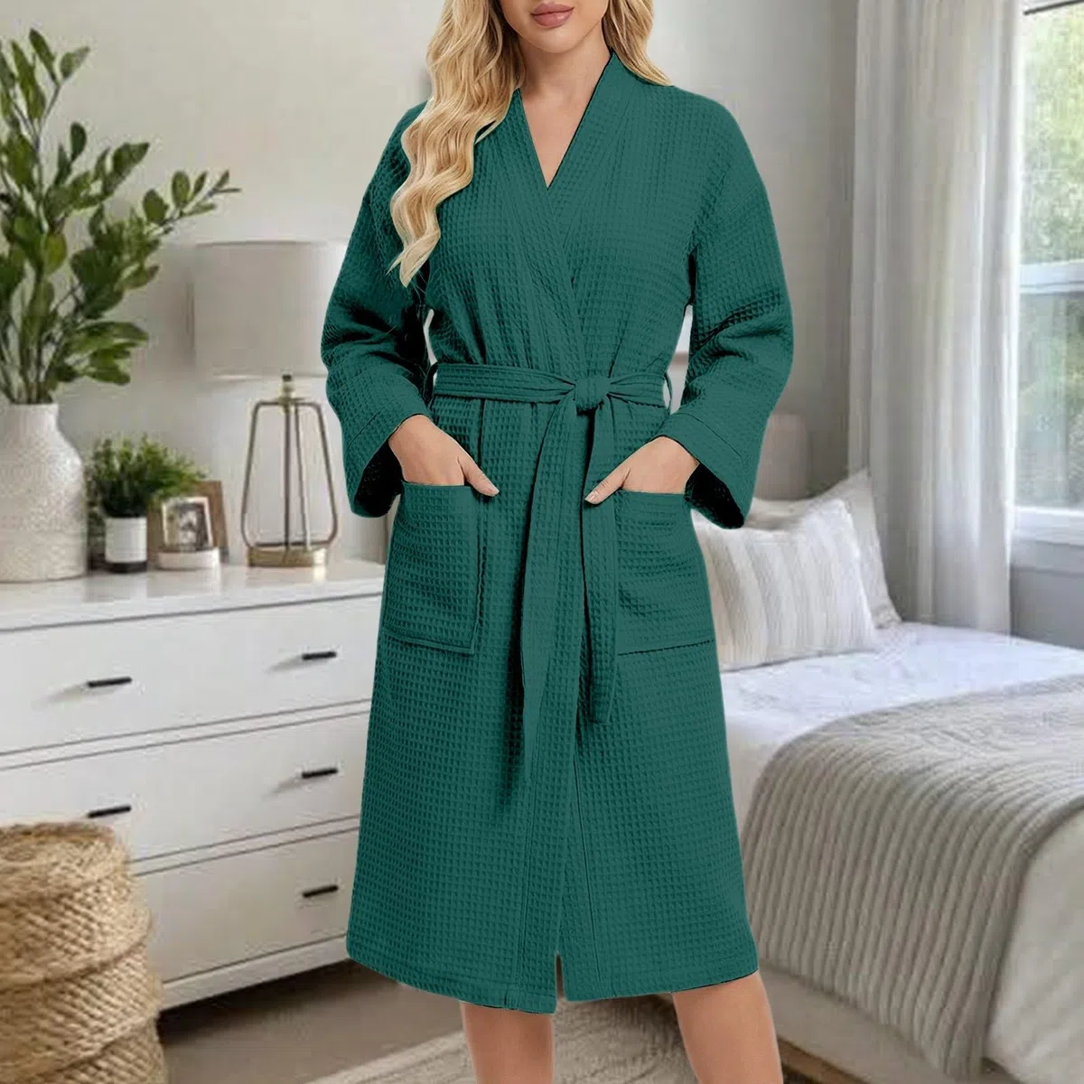 Generisch Accappatoio da donna e uomo, unisex, leggero, ad asciugatura rapida, morbido e morbido, in negligee oversize