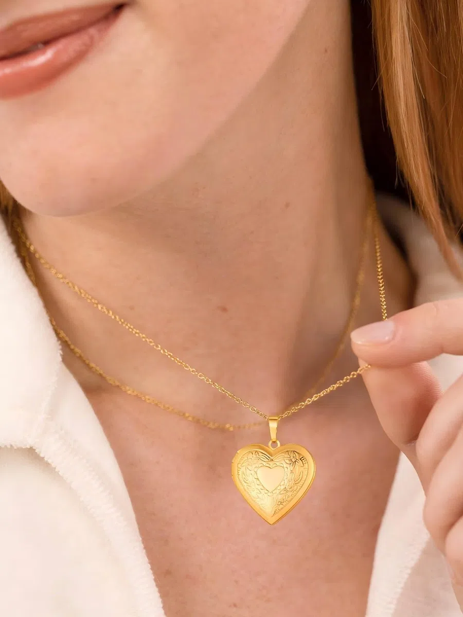 Custom4U Collana Donna Personalizzata Argento Oro Rosa Collana Foto Nome Rame Ipoallergenico Forma Cuore Fiore Rosa in Rilievo Regalo Commemorativo per Famiglie Mamma Amici