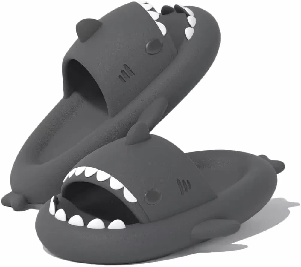 Ciabatte Squalo Estive Mare Open Toe Donna Uomo Ultra Morbide Antiscivolo Sandali Spiaggia Piscina a Punta Aperta Shark Slides Slippers