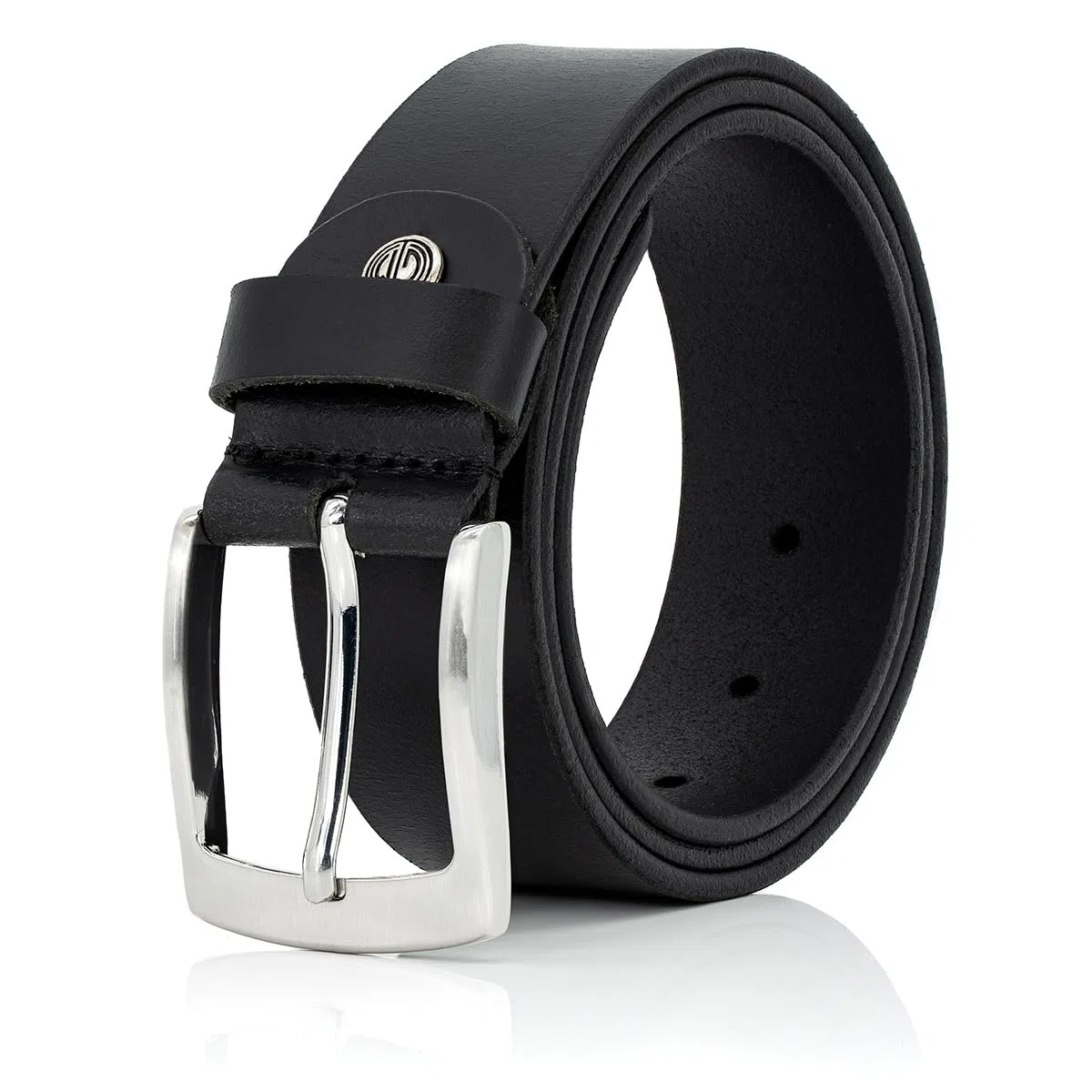 Lindenmann cintura uomo cintura in pelle di bufalo, 40 mm di larghezza e 3,5 mm - 4 mm di spessore, accorciabile, cintura, cintura in pelle, cintura jeans, XL, nero