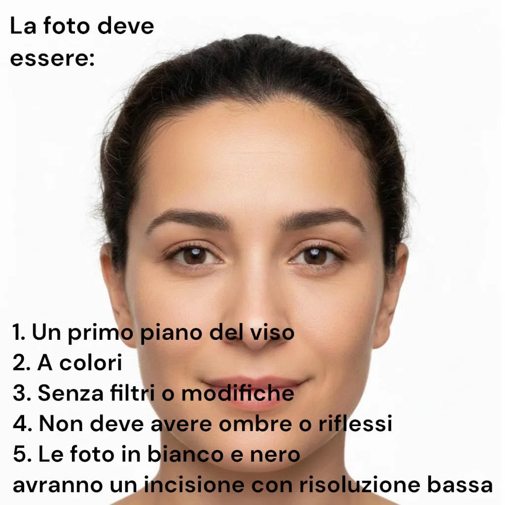 Vero Bijoux Bracciale con foto incisa occhi con fotografia personalizzata - Bracciale con foto incisione - Incisione laser nitida e perfetta - Made in Italy