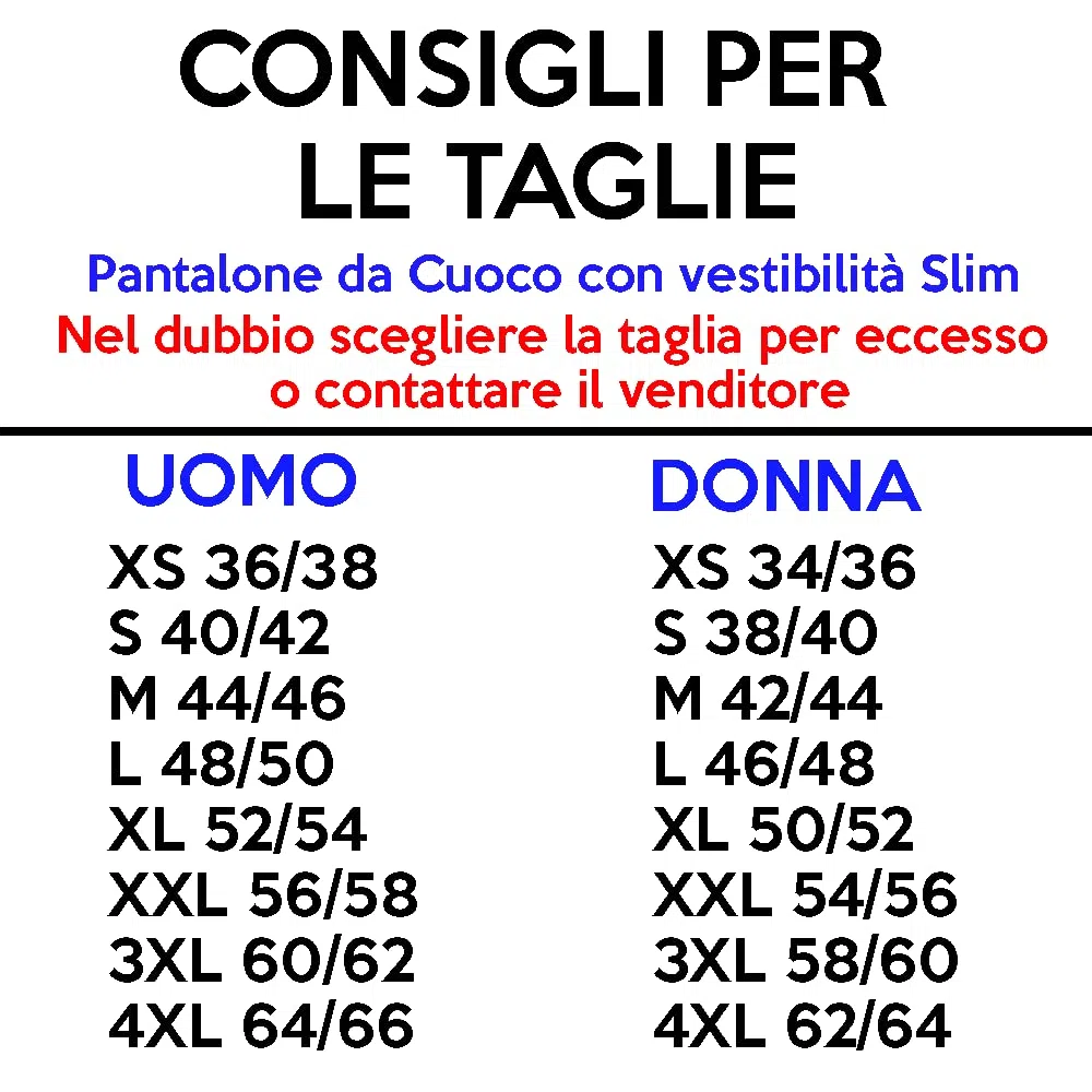 Ristohouse Pantalone da Cuoco Professionale 100% Cotone – Coulisse Regolabile, 3 Tasche, Traspirante e Resistente – Pantalone Chef Uomo Donna Cucina