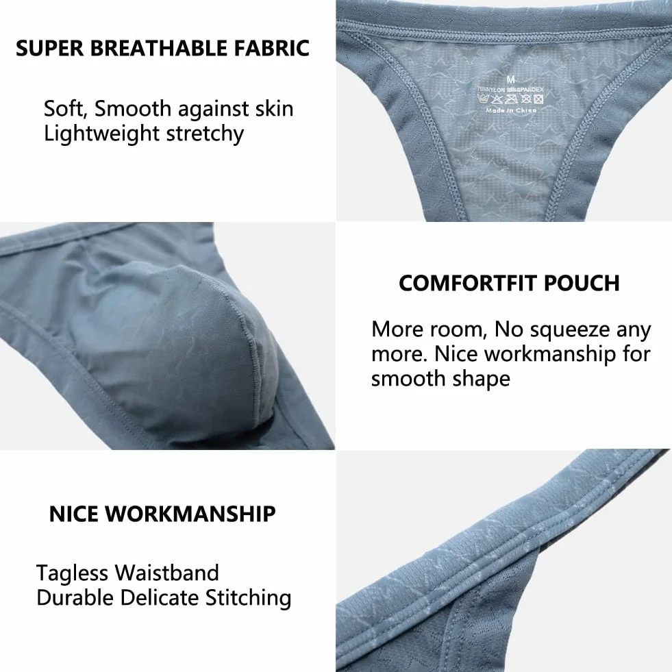 Summer Code Perizoma Uomo Mutande Slip Tanga String in Micro Rete Comode e Traspiranti Thong G-String Maschile