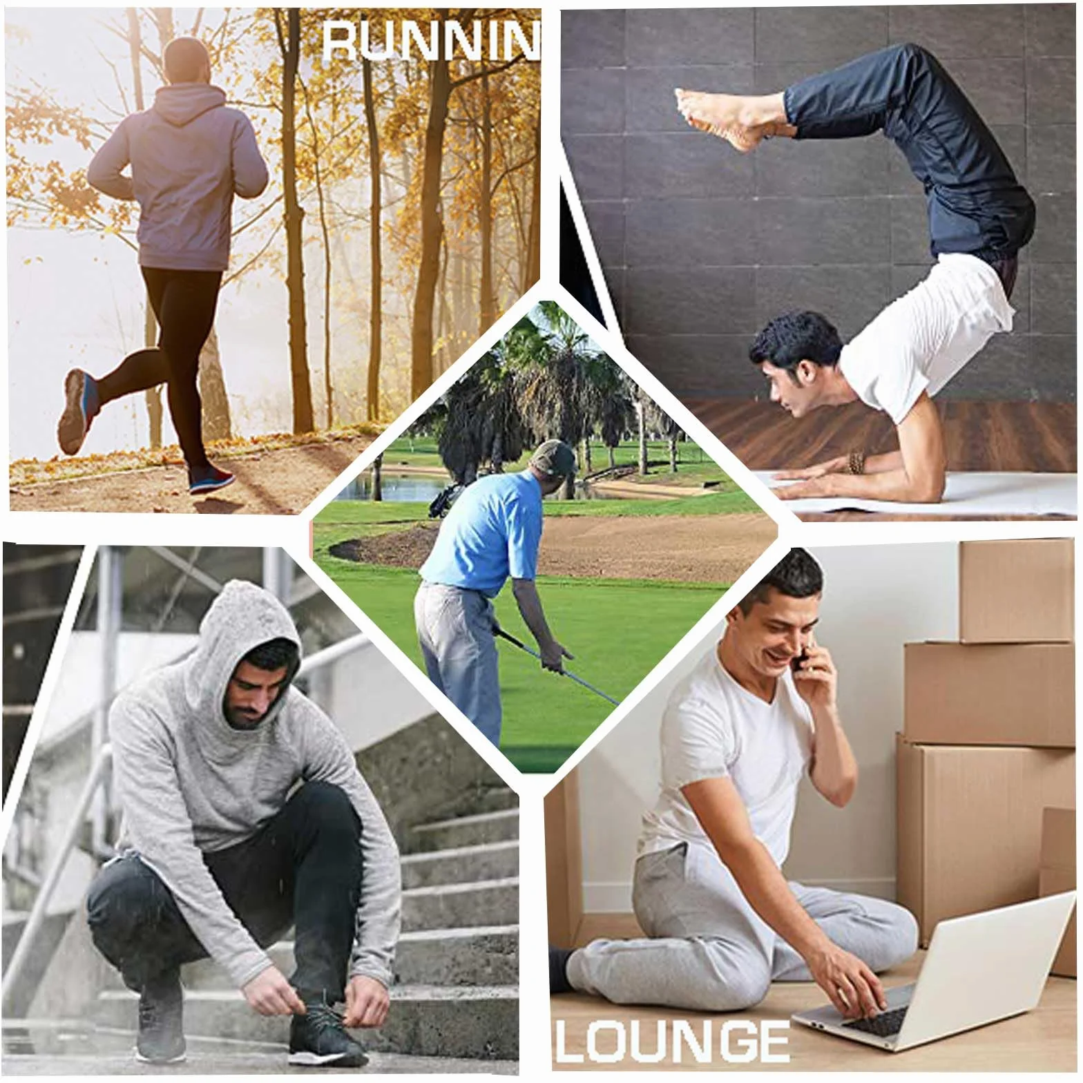 Halfword Pantaloni Sportivi Uomo Jogger Pantaloni Tuta Ginnastica Sportswear Tasche Coulisse Casuals Fitness