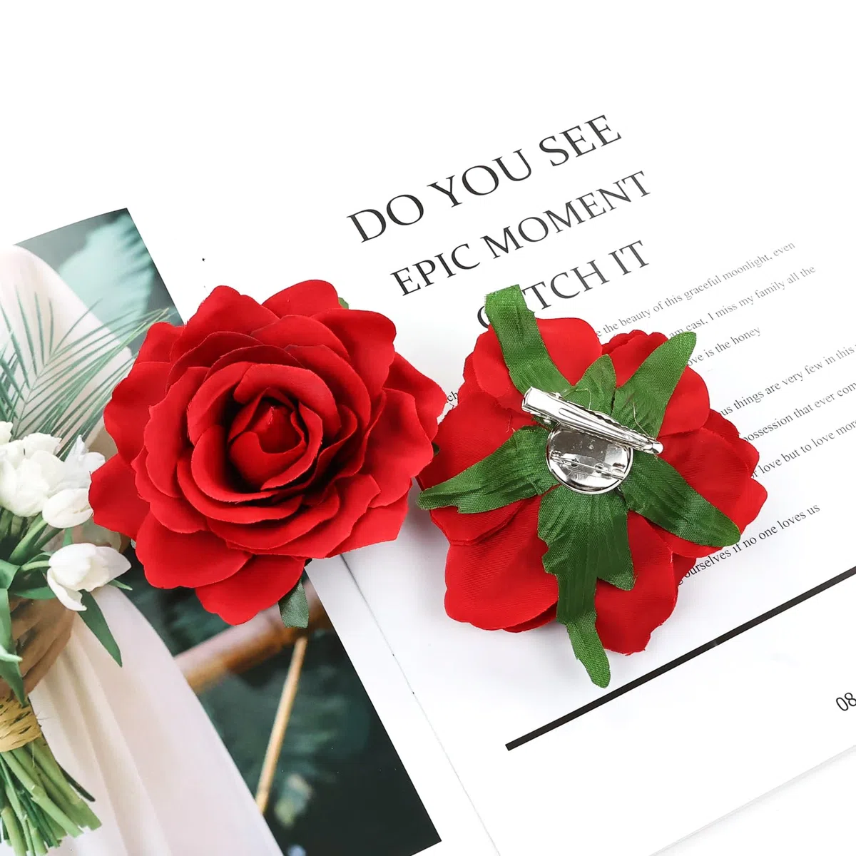 Dizila Confezione da 12 spille vintage a forma di ballerina di flamenco, a forma di rosa rossa, stile messicano, fermagli per capelli, per feste, matrimoni, acconciature da sposa, per donne e ragazze