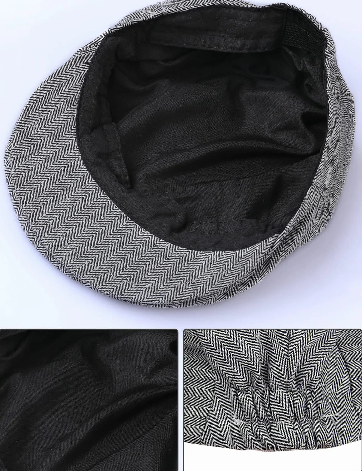 mingtgreen Bambino Cappello Piatto Motivo a Spina di Pesce Vintage Cappello