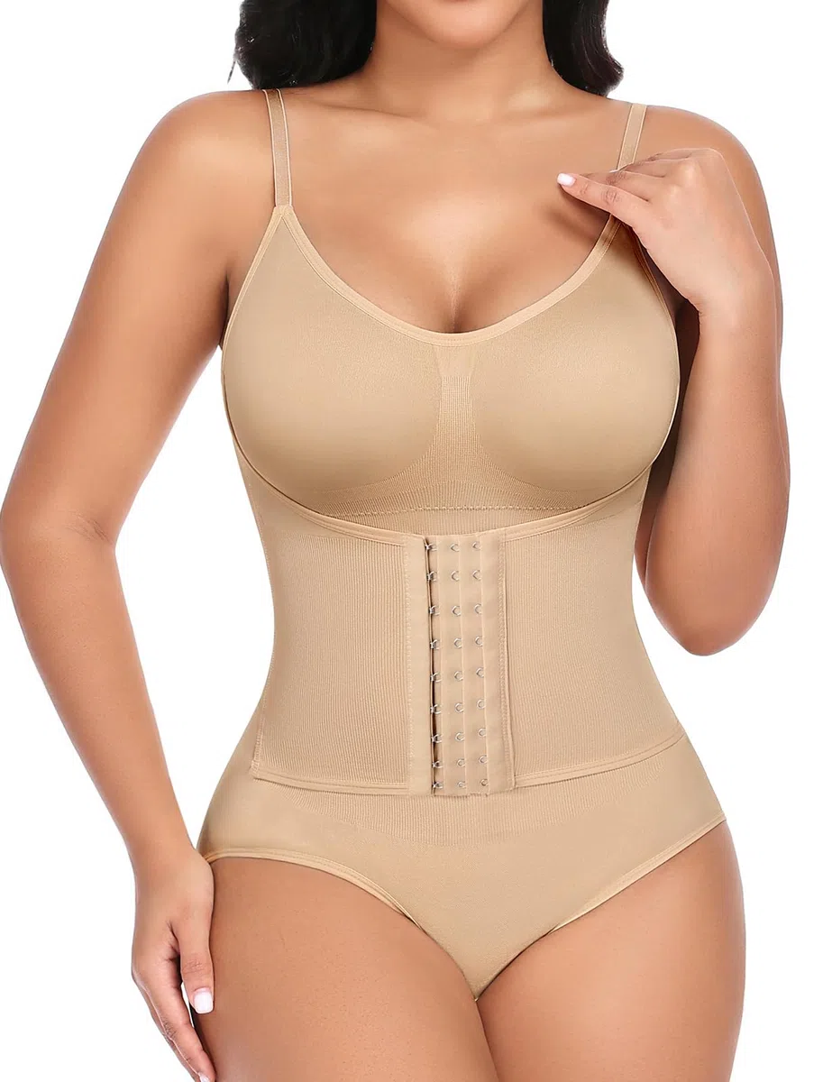 Niwicee Body Contenitivo Modellante Donna Shapewear Bodysuit Pancia Piatta Guaina Contenitiva Donna Intimo Snellente Shaper Shaping con Reggiseno e Tracolla Regolabile