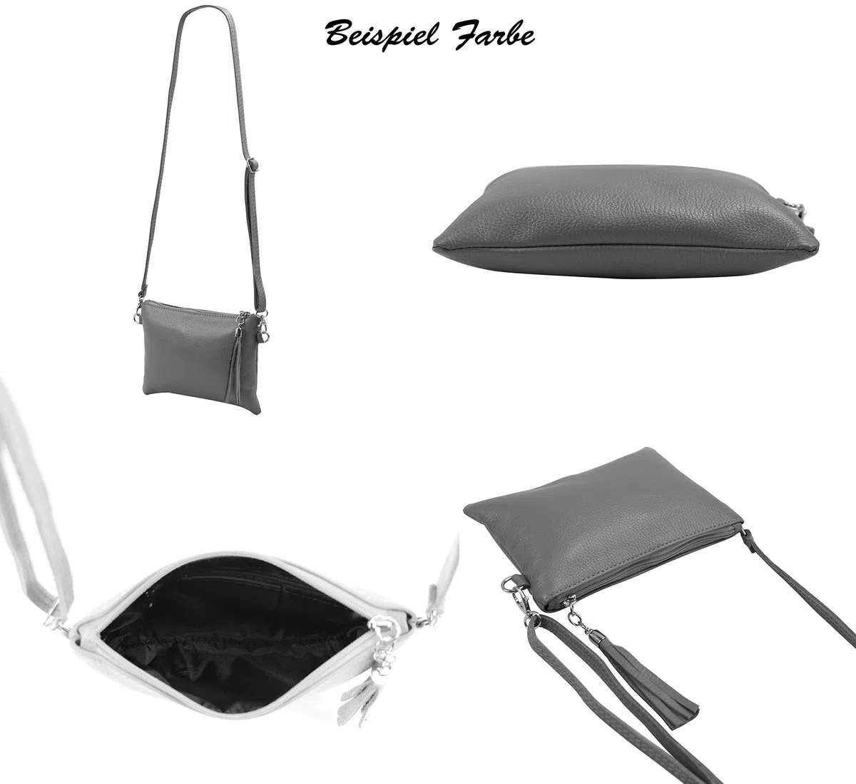 SH Leder, Anny G248 - Borsetta a tracolla in vera pelle, pochette, borsa da sera, 22 x 15 cm