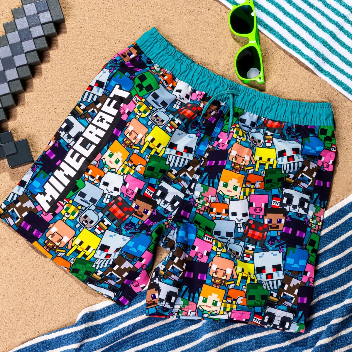 Minecraft Costume da bagno per ragazzi da 5 a 12 anni