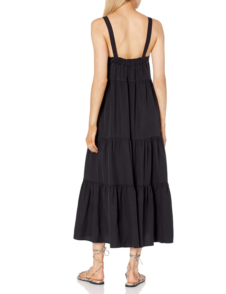 The Drop Britt, Maxi Abito Svasato a Balze Donna