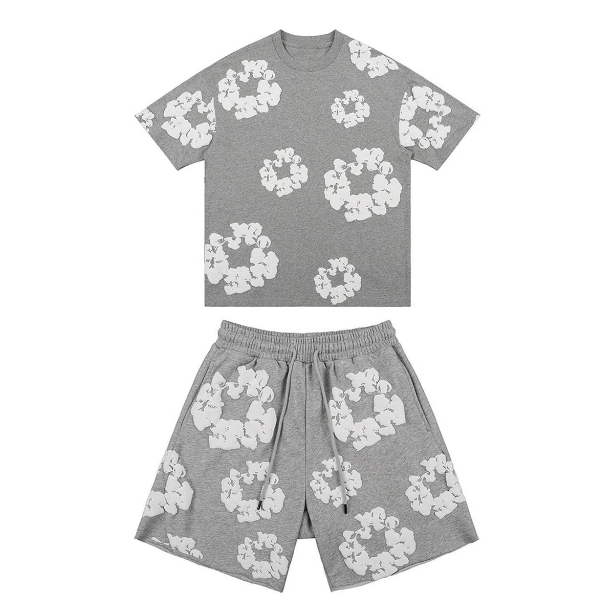 Set di Camicia da Donna/Uomo e Pantaloncini Set di Tuta da Stampa in Schiuma Tuta Corta Uomo Estivo Completo Sportiva Maglia e Pantaloncini a Fiori