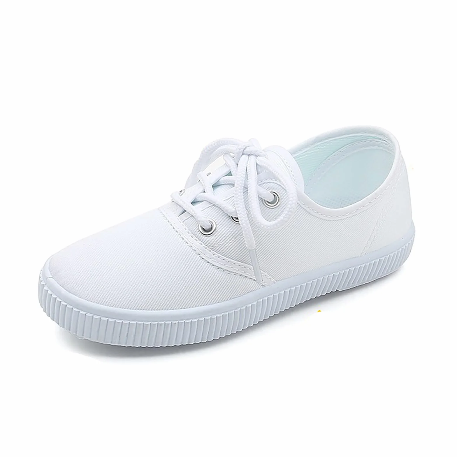 Scarpe in Tela Traspiranti per Bambini – Scarpe da Ginnastica Leggere per Bambini e Bambine, per Bambini e Bambine | Chiusura a Strappo (Taglie 22-41) Scarpe da Ballo Bianche per Interni