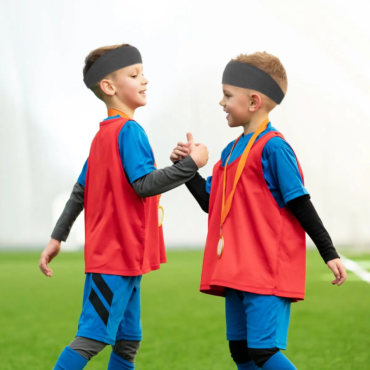 Dimeho 3 fasce per capelli sportive per bambini, per ragazzi e ragazze, elastiche, morbide, traspiranti, assorbono il sudore, per calcio, basket, corsa, tennis