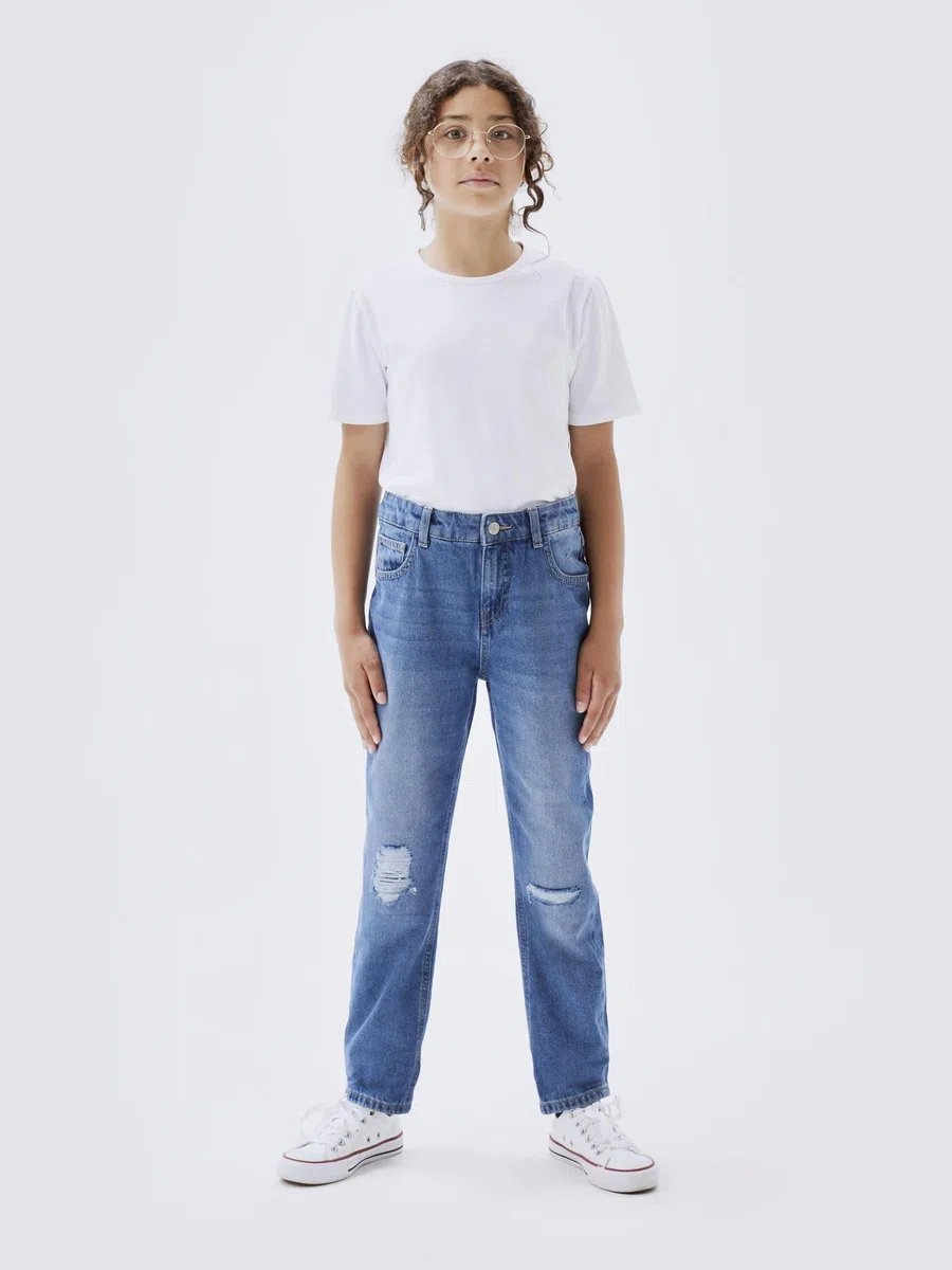 Name IT - Nkfrose HW Mom An Jeans 1091-do Noos, Jeans Bambine e Ragazze