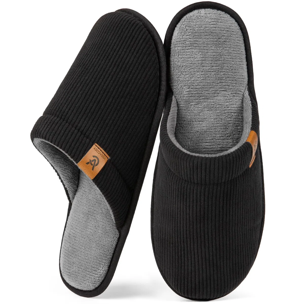 VeraCosy Pantofole Morbido Scuff Traspirante da Uomo Memory Foam Indoor Outdoor Pantofole