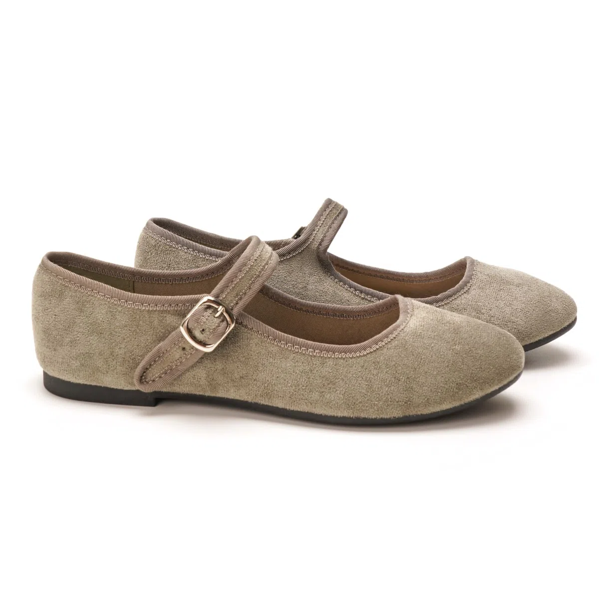 GLAMORA Mary Jane - Scarpe da donna con fibbia dorata, regolabile, suola antiscivolo piatta, tipo ballerine