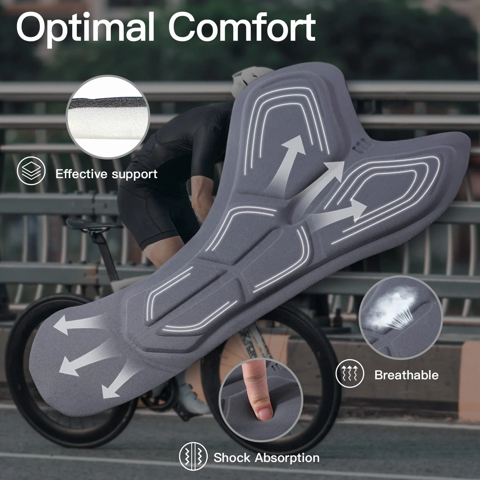NOOYME Pantaloncini Ciclismo Uomo 4D Gel Imbottito Intimo Mutande Traspirante Pantaloni Bici