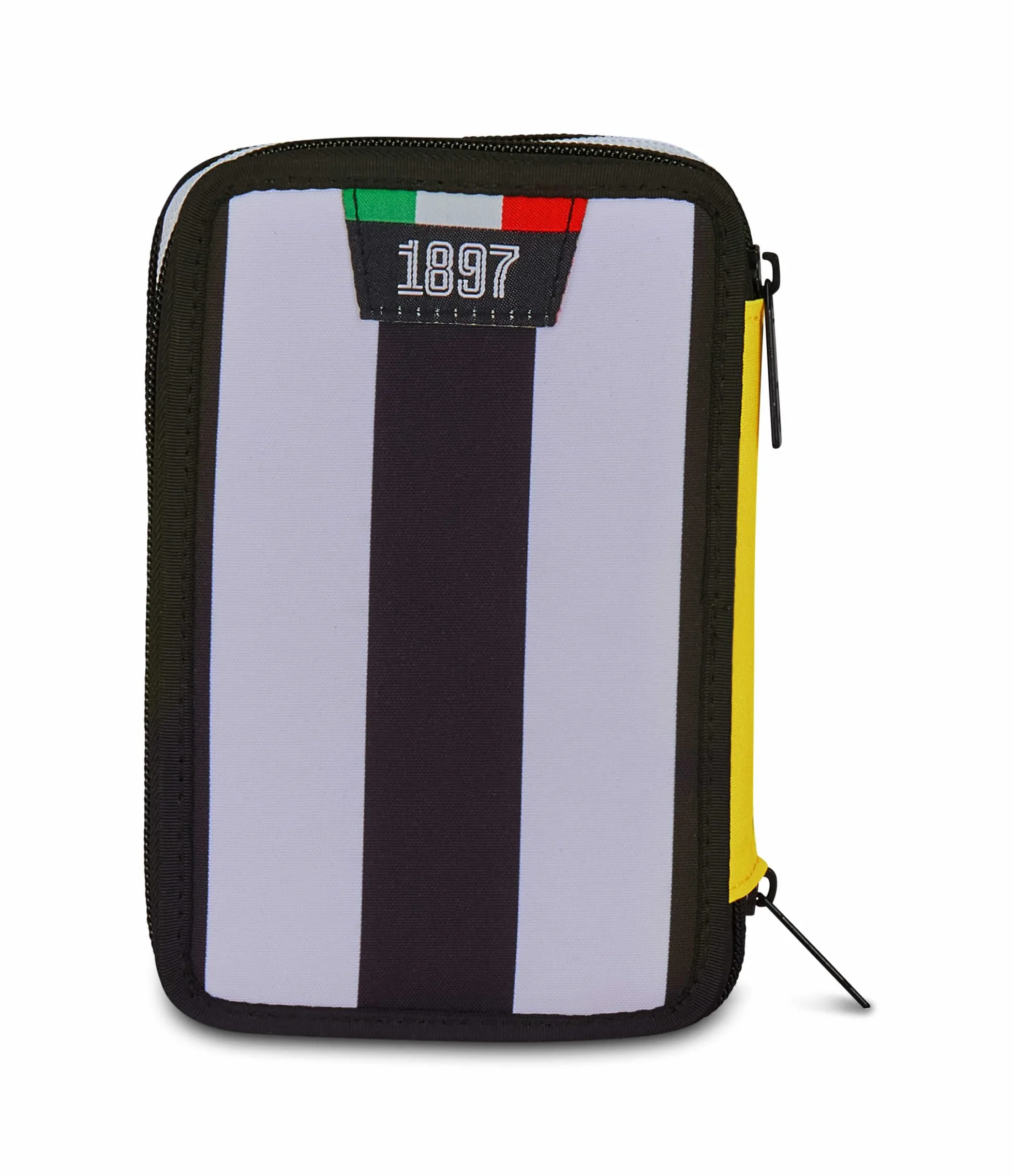 Seven Juventus Astuccio Scuola 3 Zip, Nero, Portapenne Triplo Scomparto Completo Di Penne, Matite, Colori, Scuola Elementare, Bambino, Calcio