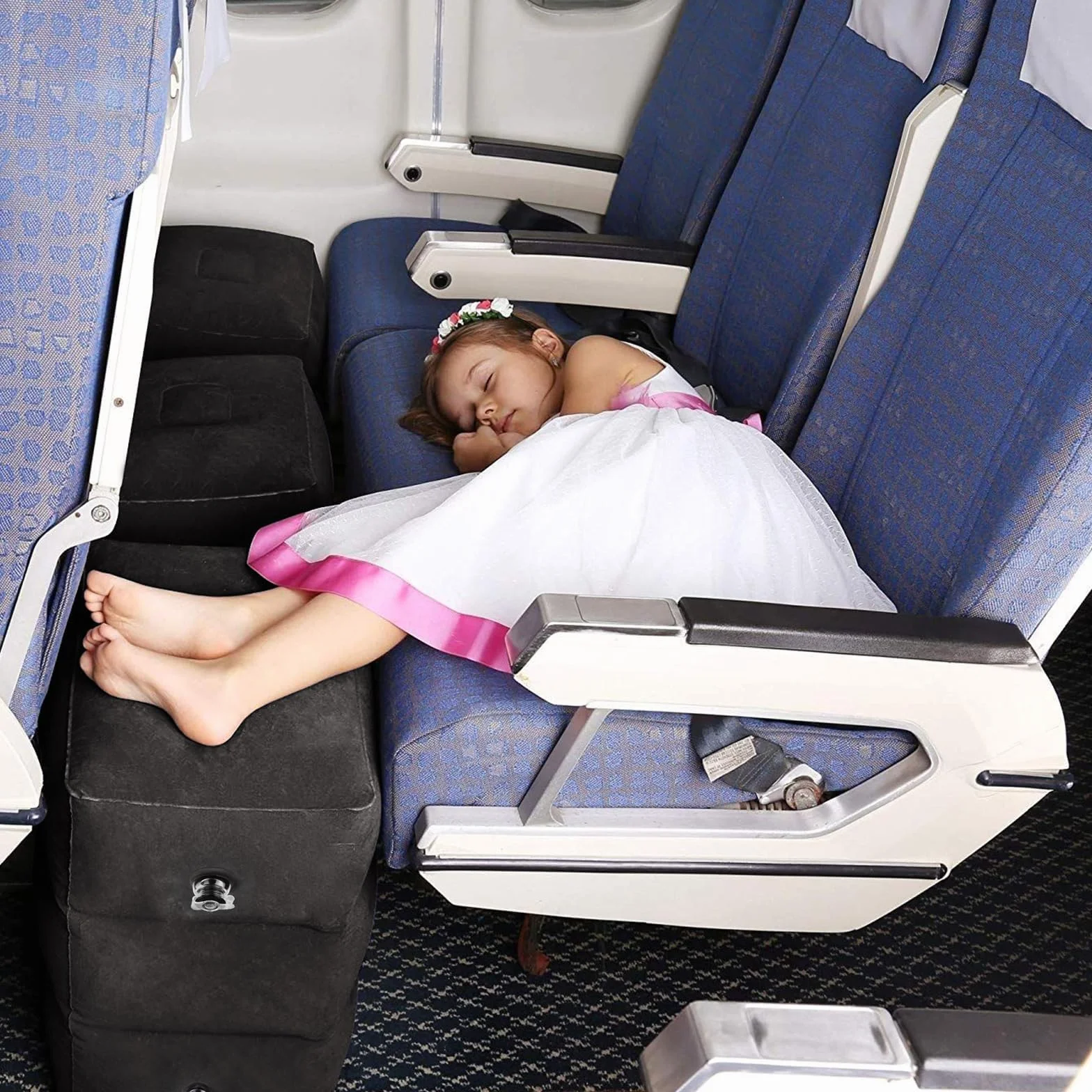Poggiapiedi gonfiabile, HOMCA Poggiapiedi da viaggio Cuscino Blow Up Airplane Cuscino Gamba Riposo Cuscino poggiapiedi per dormire su auto, volo, treno veloce