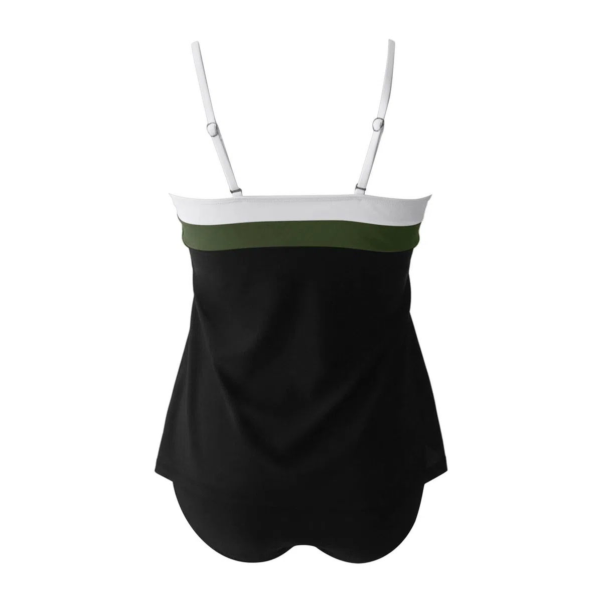 Generico Costume da Bagno Donna Tankini Top a Balconcino Slip Brasiliano Ferretto Stampato Geometria Rosa Mare