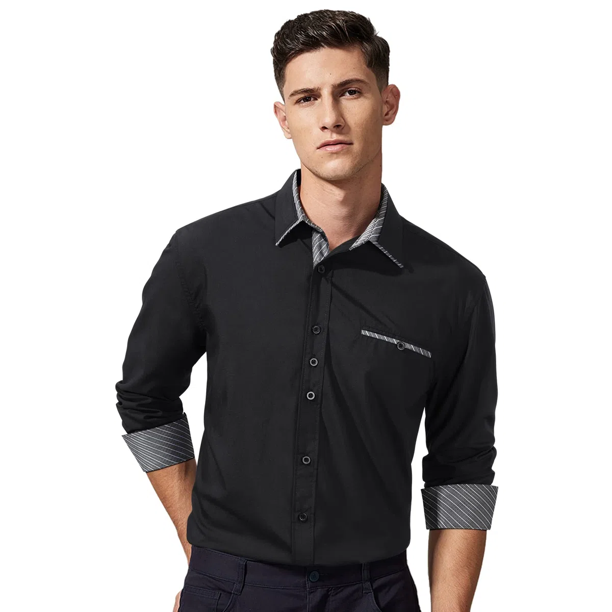 Enlision Camicie da Uomo Casual Camicia Elegante Maniche Lunghe Camicie Regolare Classiche Formal Camicia