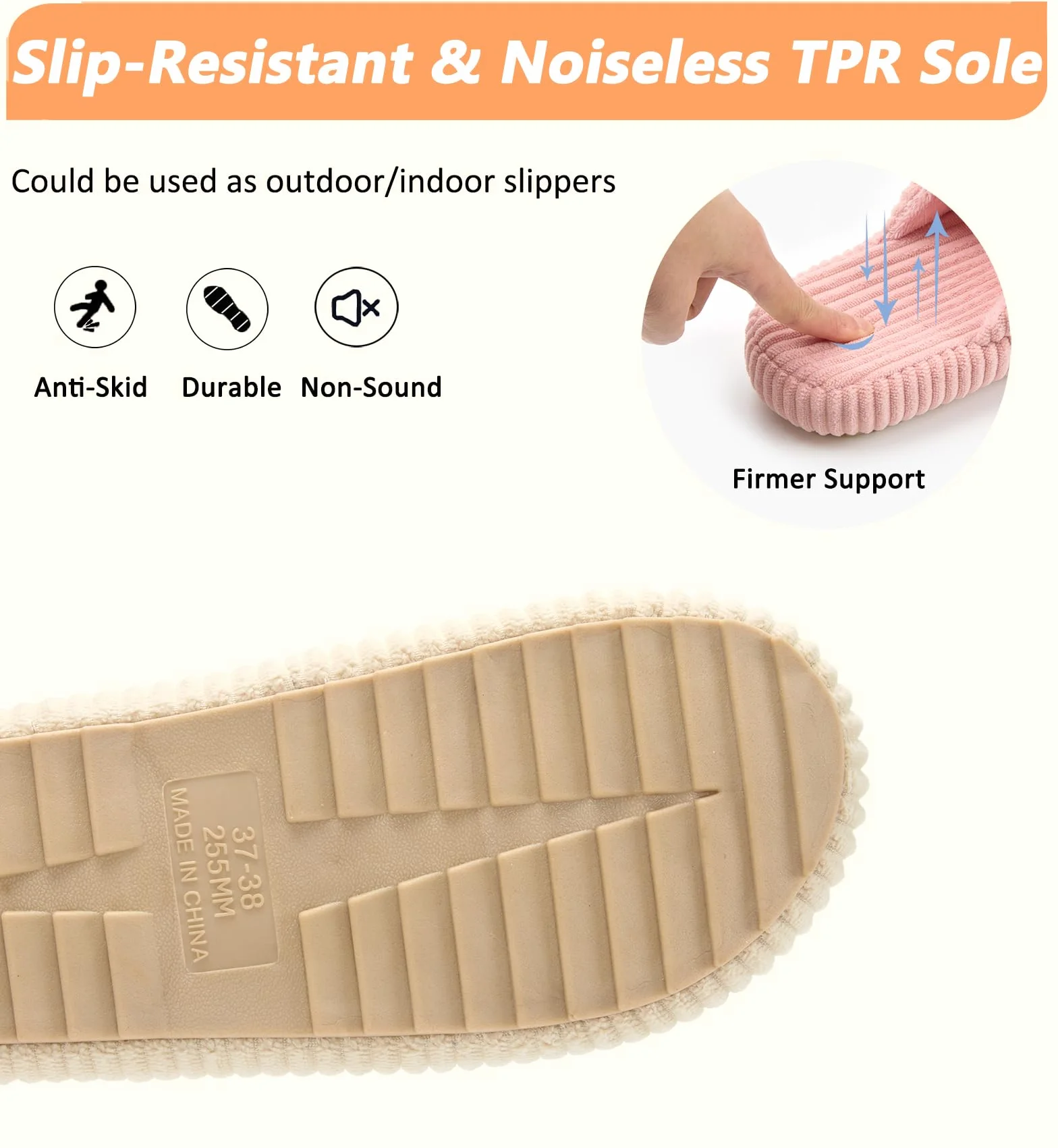 Pantofole Donna Memory Foam Ciabatte Confortevole Scarpe da Casa con Strappo Morbida Nuvola Antiscivolo Slippers