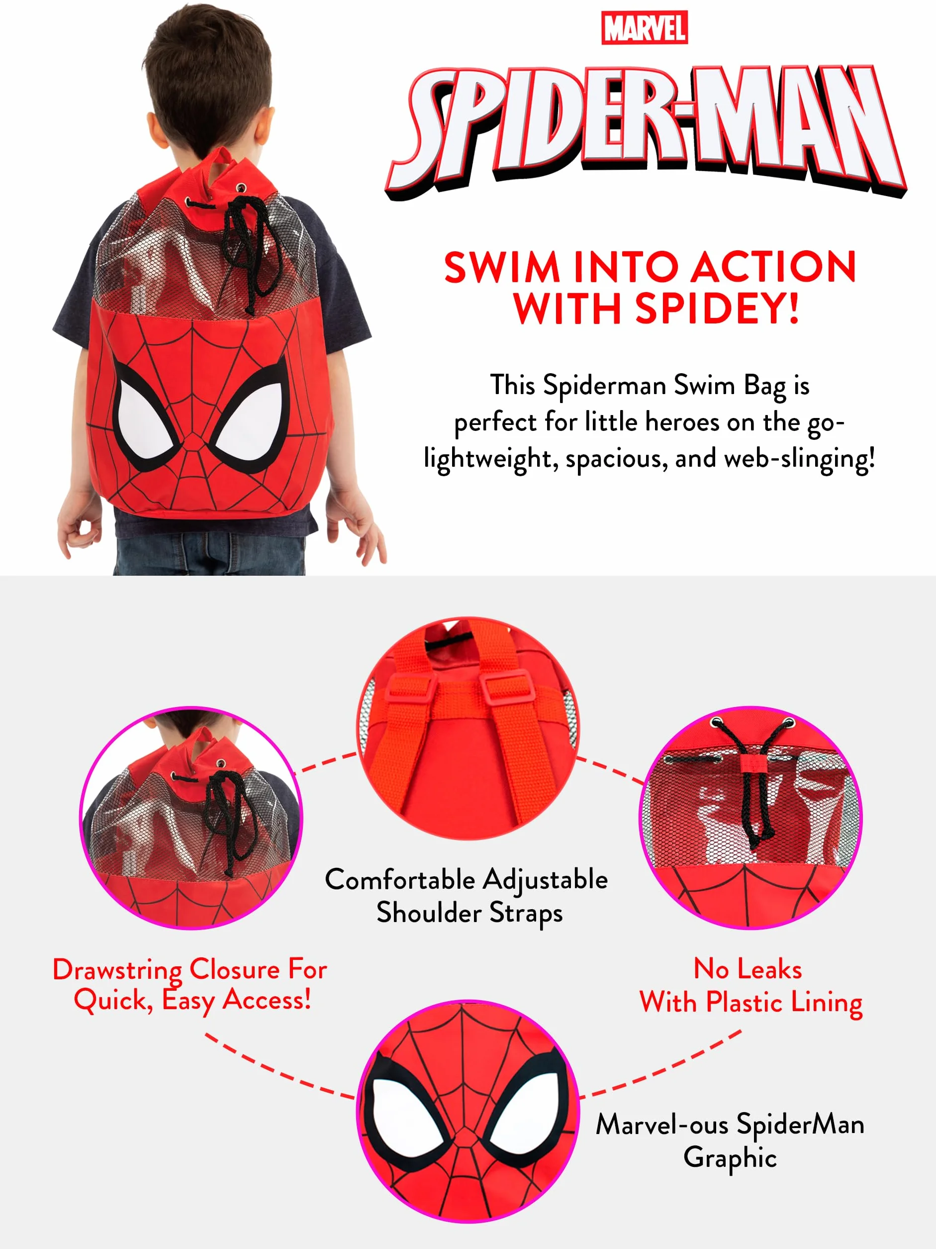 Marvel Borsa Mare per Bambini Spiderman
