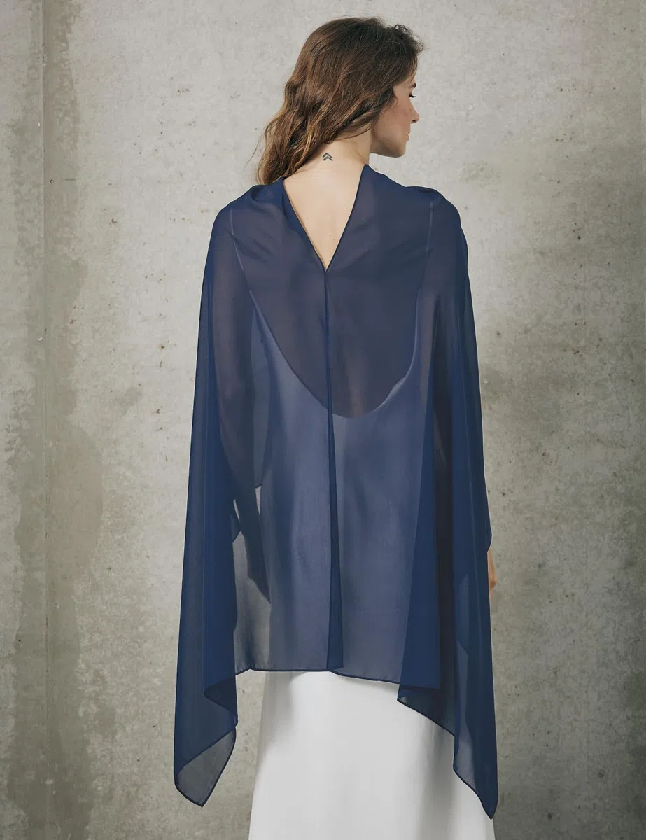BEAUTELICATE Scialle Elegante Donna Poncho Coprispalle Chiffon Stola Cape Estivo per Sposa Damigella Cerimonia Matrimonio Abito
