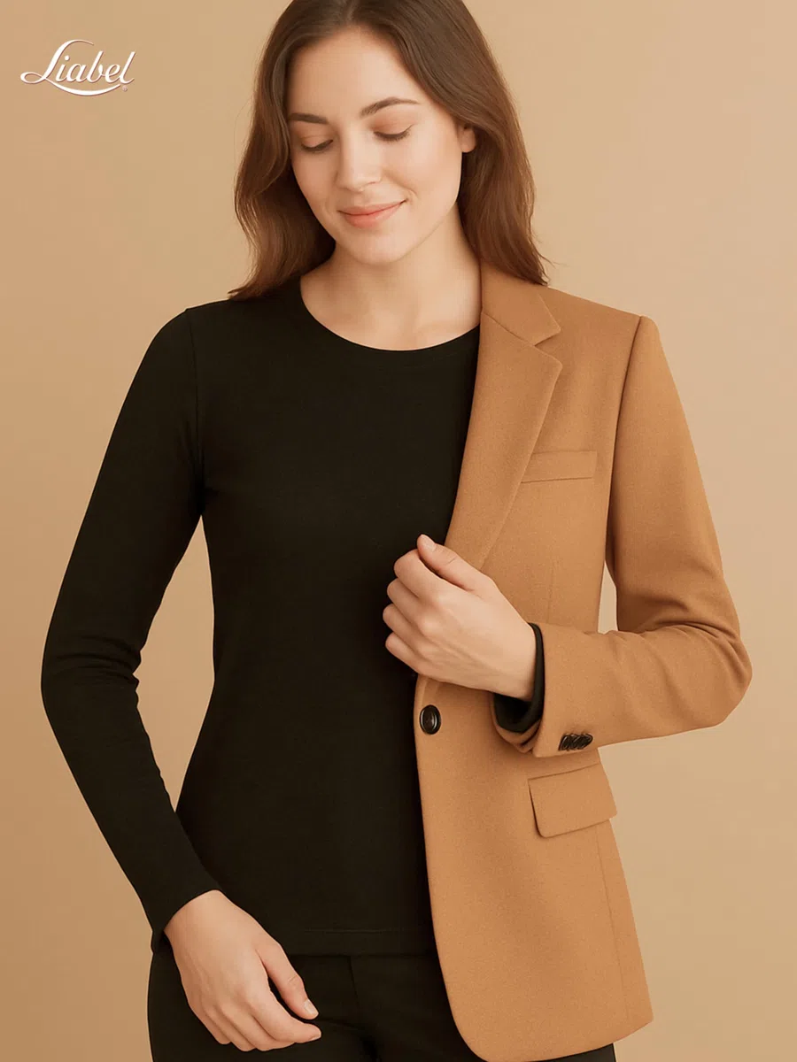 Liabel Maglia Caldo Cotone Donna (Confezione da 2) - Maglie Donna Invernali Manica Lunga o Corta Sottogiacca Bianco o Nero S-XL