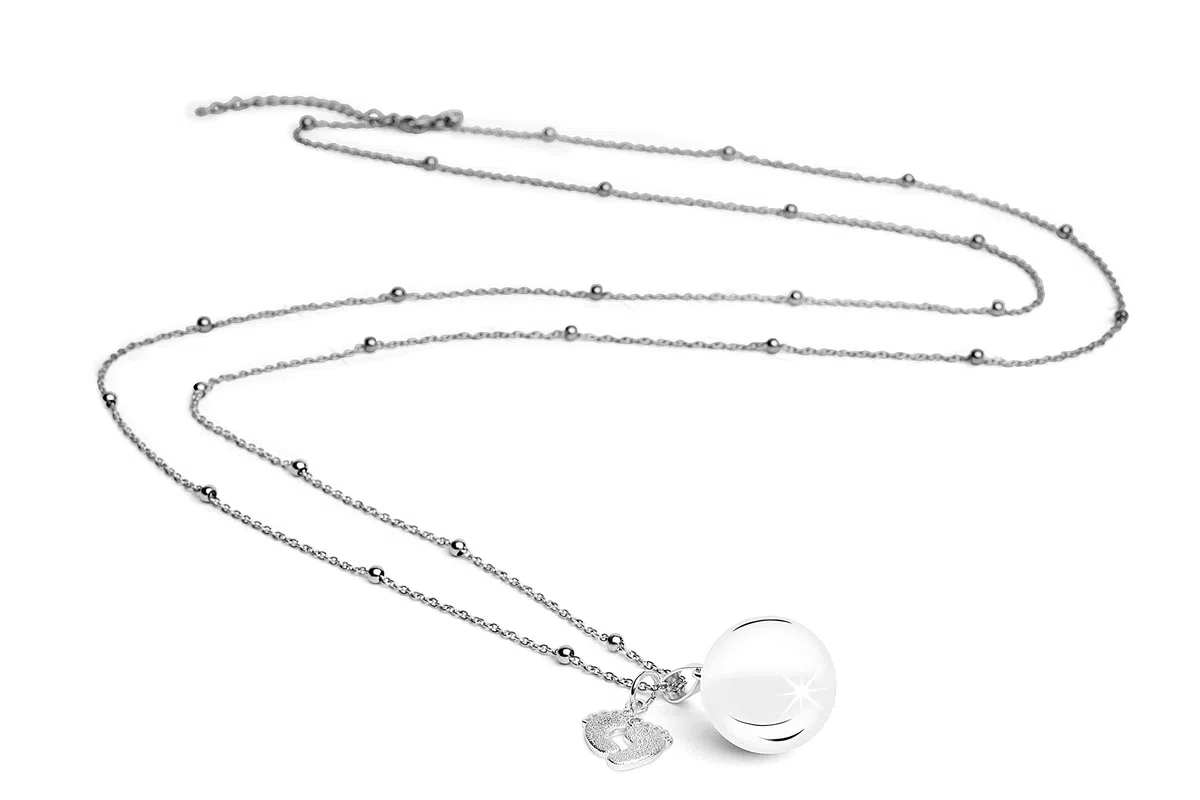 MAMIJUX Chiama Angeli Piedini Mamma Idea Regalo Gravidanza Collana Donna Richiamo degli Angeli Catenina Acciaio