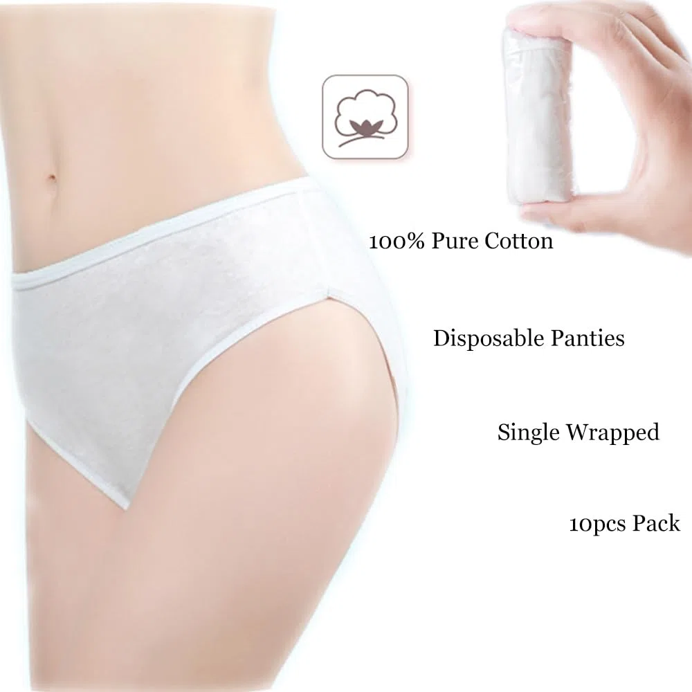 STARLY Mutandine da Viaggio monouso da Donna in Puro Cotone 100% Slip da Nonna Bianco (10Pk)